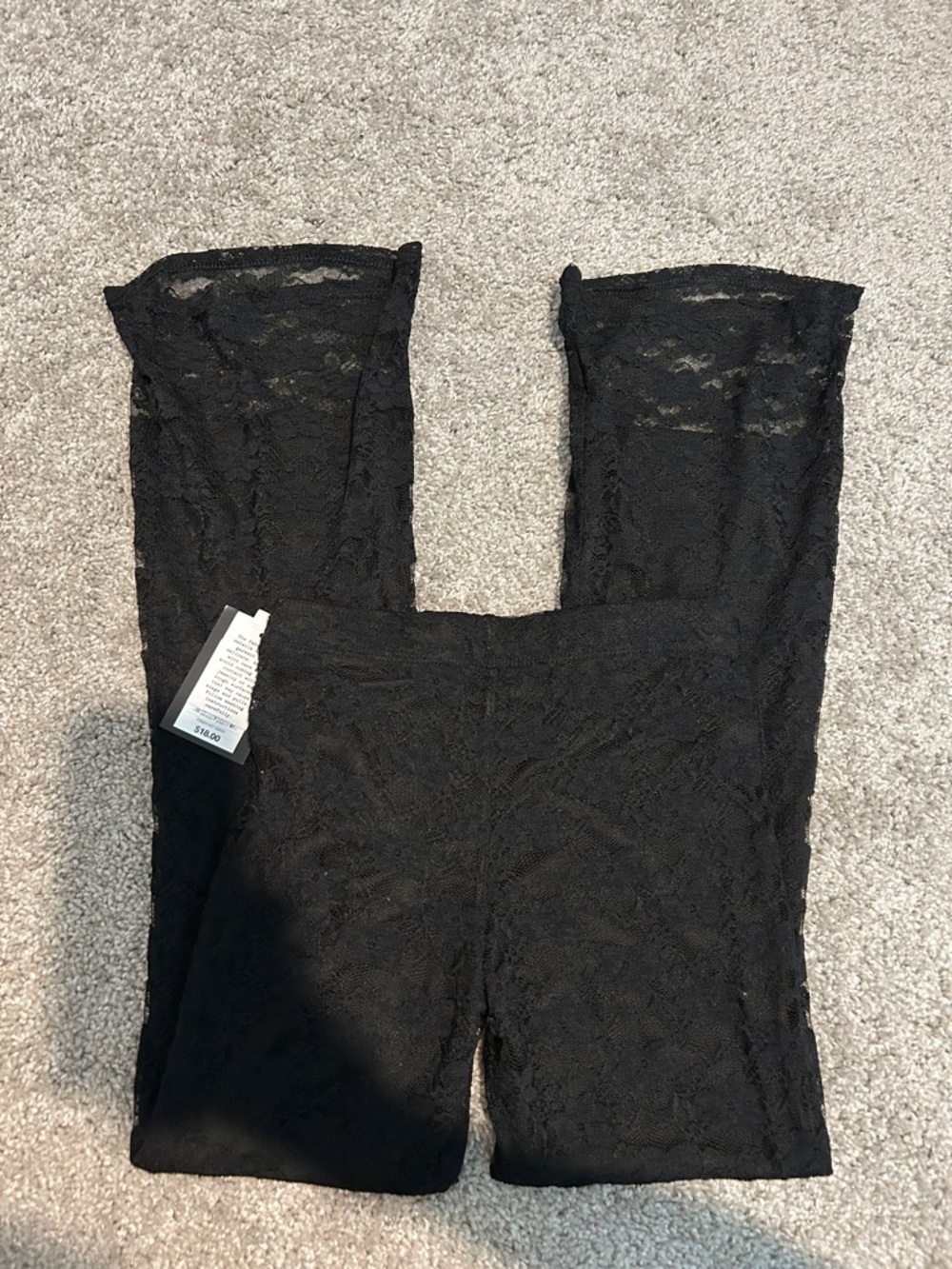 Black Lace Flare Pants